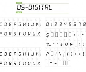 LED Digital fonts