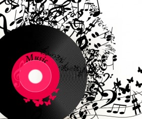LP with music vector background 02