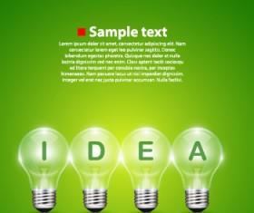 Light bulb and green background vector