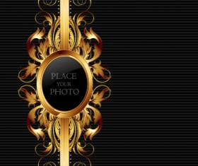 Luxury arms with badge labels background vector 03