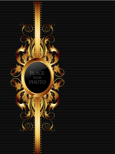 Luxury arms with badge labels background vector 03