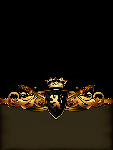 Luxury arms with badge labels background vector 05