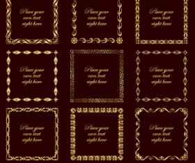 Luxury golden frames vector material
