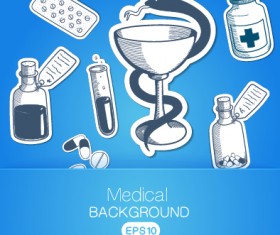 Creative medical elements background vector grahpics 01