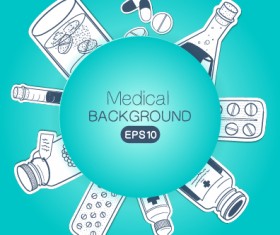 Creative medical elements background vector grahpics 02