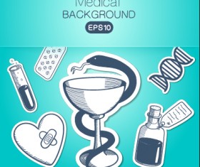 Creative medical elements background vector grahpics 04