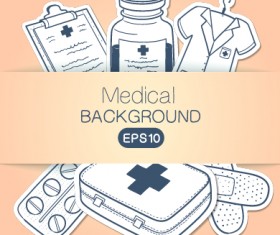 Creative medical elements background vector grahpics 05