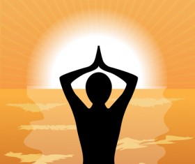 Meditation design elements vector graphics 03