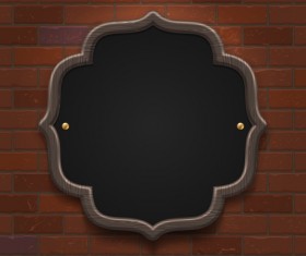 Menu labels and brick wall design vector 01