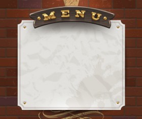 Menu labels and brick wall design vector 02