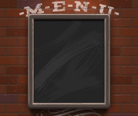 Menu labels and brick wall design vector 03