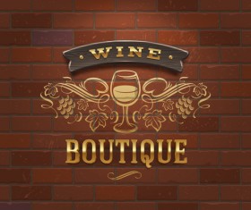 Menu labels and brick wall design vector 04