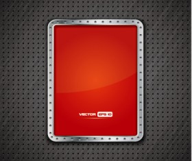Metal frame and metal background vector graphics 01