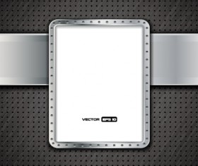Metal frame and metal background vector graphics 02