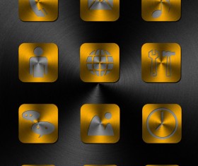 Metal style square application icons
