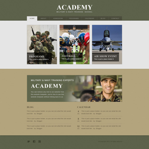 Military academy website template
