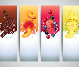 Milk drinks banner creative vector