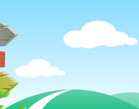 Mountains clouds scenery and wooden billboard vector