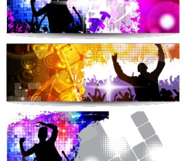 Music party creative banner vector graphics 01