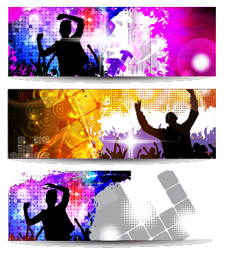 Music party creative banner vector graphics 01