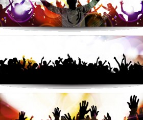 Music party creative banner vector graphics 02
