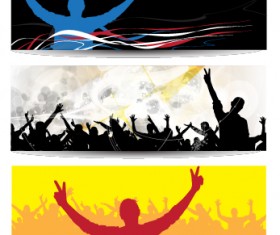 Music party creative banner vector graphics 04