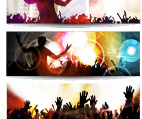 Music party creative banner vector graphics 05