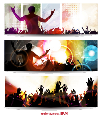 Music party creative banner vector graphics 05
