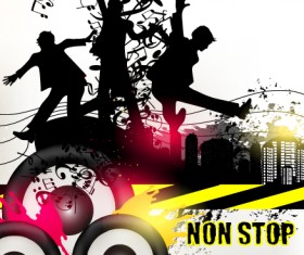 Music disco grunge background vector