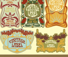Ornate vintage labels creative vector set 02