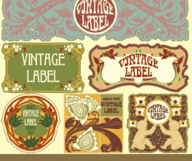 Ornate vintage labels creative vector set 04