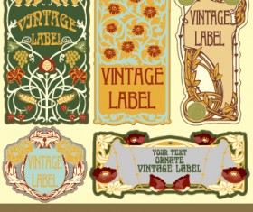 Ornate vintage labels creative vector set 05