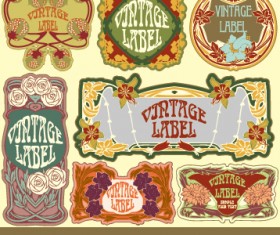 Ornate vintage labels creative vector set 08