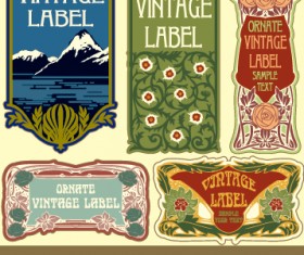 Ornate vintage labels creative vector set 10