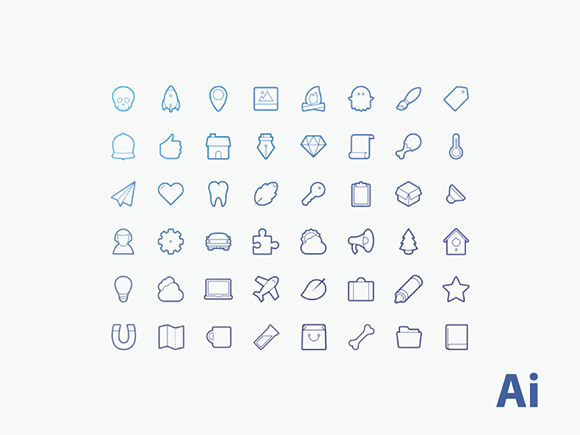 Outline icons cute design vector