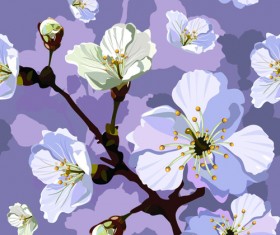 Peach blossom seamless pattern vector