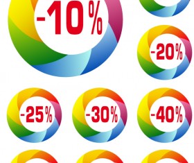 Promo colored labels design vector