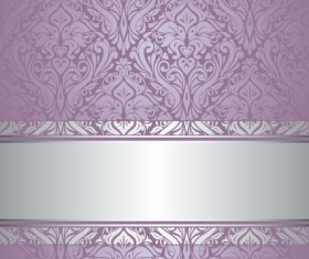 Purple floral ornament pattern backgrounds vector 01