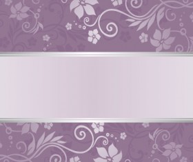 Purple floral ornament pattern backgrounds vector 06