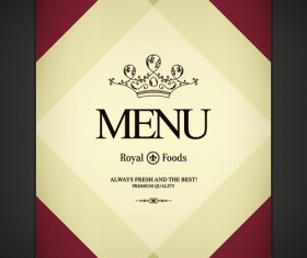 Restaurant royal food menu cover vector 01