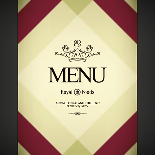 Restaurant royal food menu cover vector 01