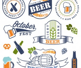 Retro beer labels vectors set 01