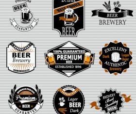 Retro beer labels vectors set 02