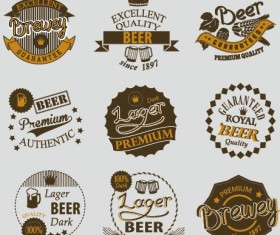 Retro beer labels vectors set 03