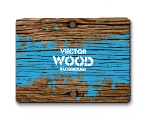 Retro square wood board background vector 01