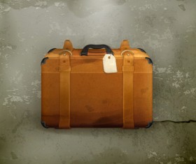 Retro trunk with grunge background vector