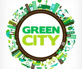 Round city frames vector graphic 02