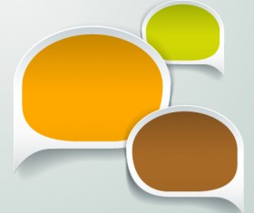 Round paper speech bubble vector