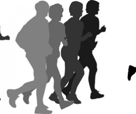 Running man design vector silhouettes graphics