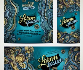 Sea style floral decorative background vector 01